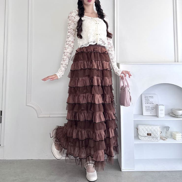 ベロアトリムティアードスカート | Outfitter lab | 詳細画像24 