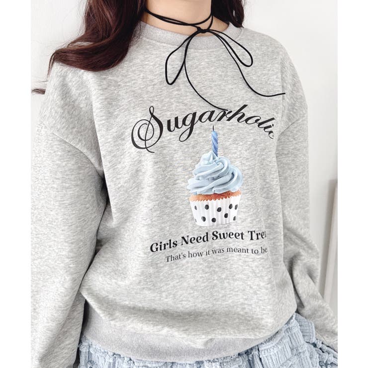 グレー | ファンシーカップケーキロゴスウェット | Outfitter lab