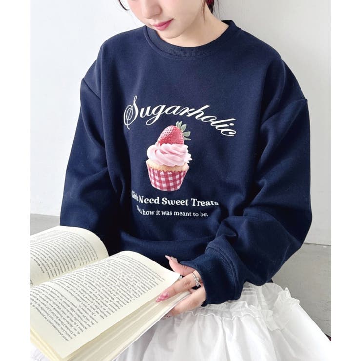 ネイビー | ファンシーカップケーキロゴスウェット | Outfitter lab