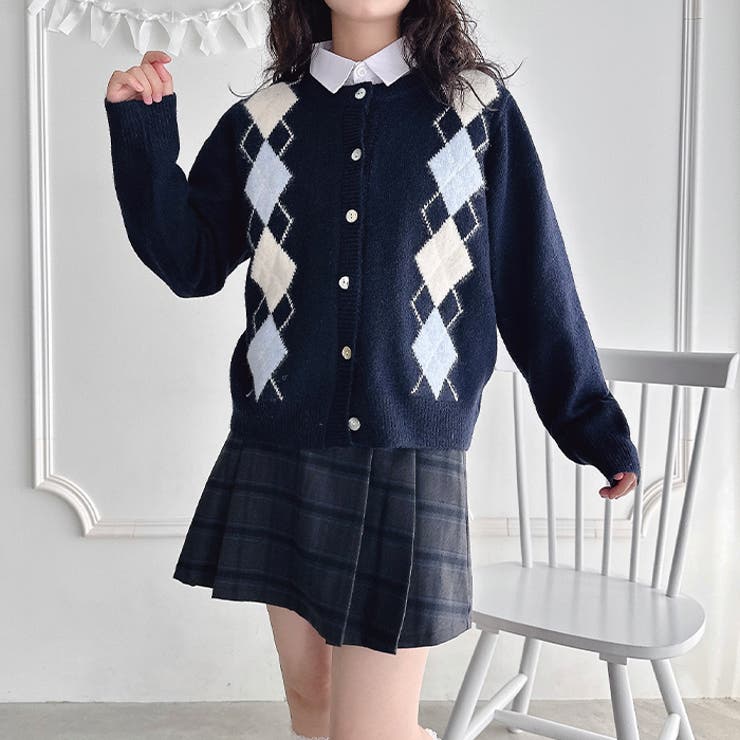 アーガイルニットカーディガン | Outfitter lab | 詳細画像7 