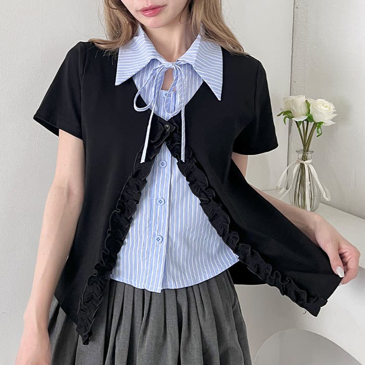 シャツレイヤードフリルカーディガン | Outfitter lab | 詳細画像10 