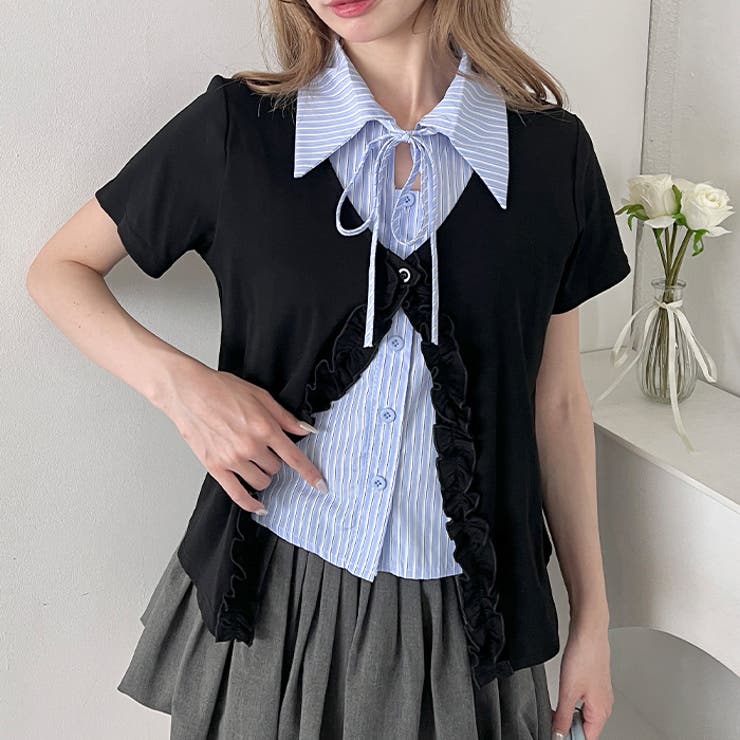 シャツレイヤードフリルカーディガン | Outfitter lab | 詳細画像11 