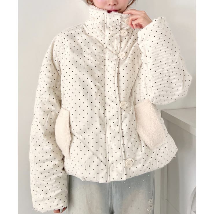 オフホワイト | ドットコーデュロイボアカラーブルゾン | Outfitter lab