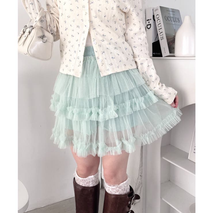 ミント | ペタルチュールミニスカート | Outfitter lab