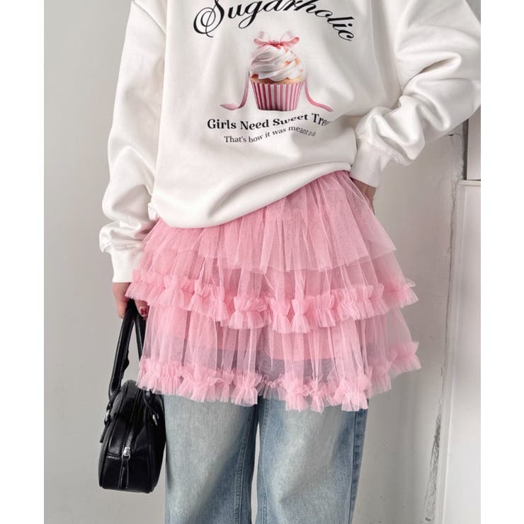 ピンク | ペタルチュールミニスカート | Outfitter lab
