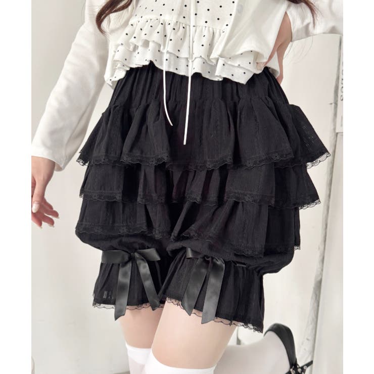 ブラック | キャンディフリルショートパンツ | Outfitter lab