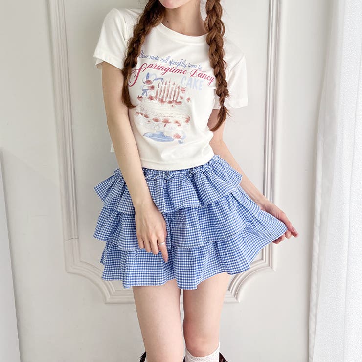 【チェック＆無地】ティアードフリルミニスカート | Outfitter lab | 詳細画像33 