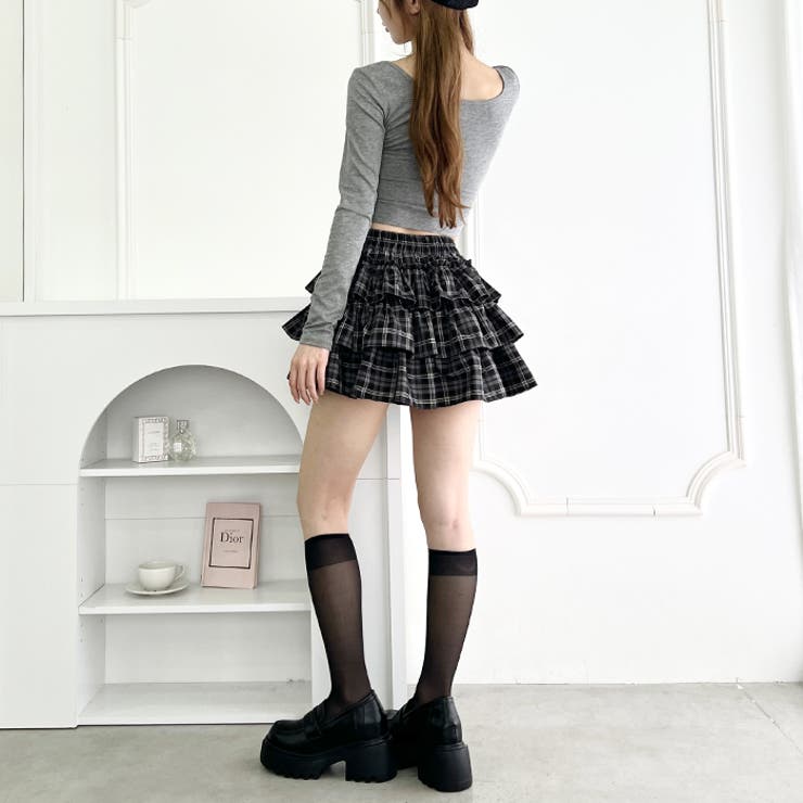 【チェック＆無地】ティアードフリルミニスカート | Outfitter lab | 詳細画像39 