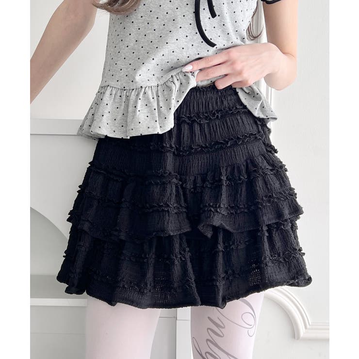 ブラック | ホイップフリルミニスカパン | Outfitter lab