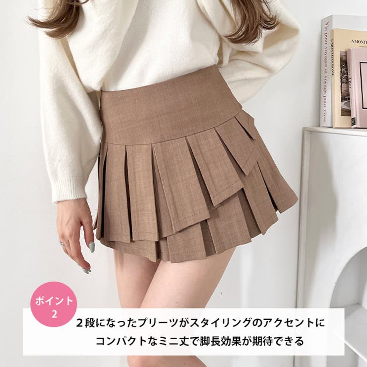 プリーツティアードミニスカパン | Outfitter lab | 詳細画像3 