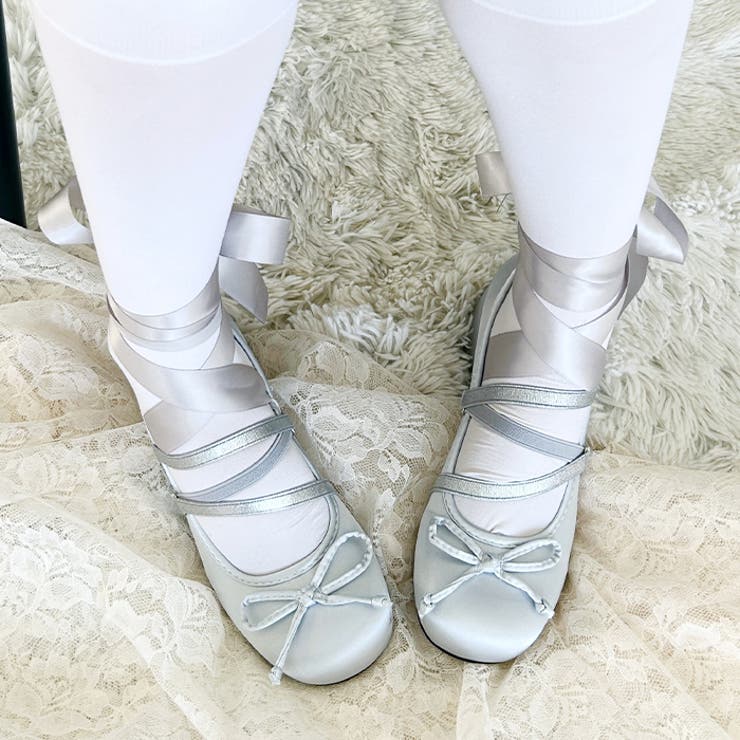 レースアップリボンヒールバレエシューズ | Outfitter lab | 詳細画像6 