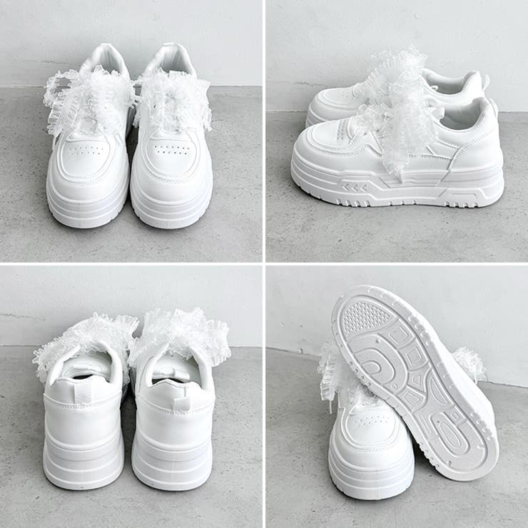 【靴紐2種SET】フリルリボン厚底スニーカー | Outfitter lab | 詳細画像17 