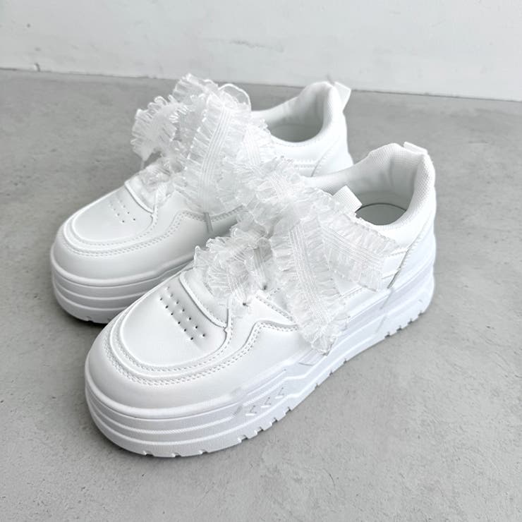 【靴紐2種SET】フリルリボン厚底スニーカー | Outfitter lab | 詳細画像19 