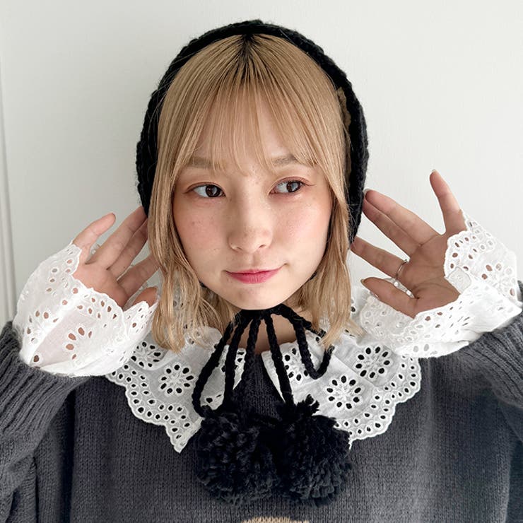 【5色展開】ポンポンリボンニットイヤーマフ | Outfitter lab | 詳細画像11 