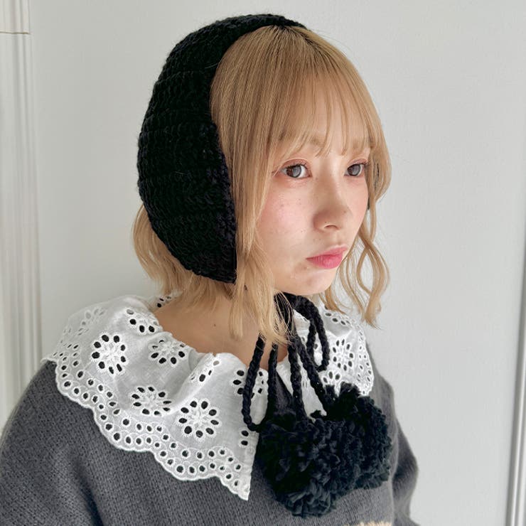 【5色展開】ポンポンリボンニットイヤーマフ | Outfitter lab | 詳細画像13 