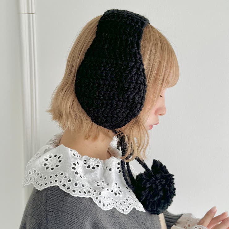 【5色展開】ポンポンリボンニットイヤーマフ | Outfitter lab | 詳細画像14 