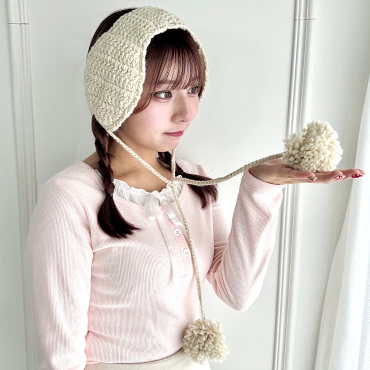 【5色展開】ポンポンリボンニットイヤーマフ | Outfitter lab | 詳細画像5 