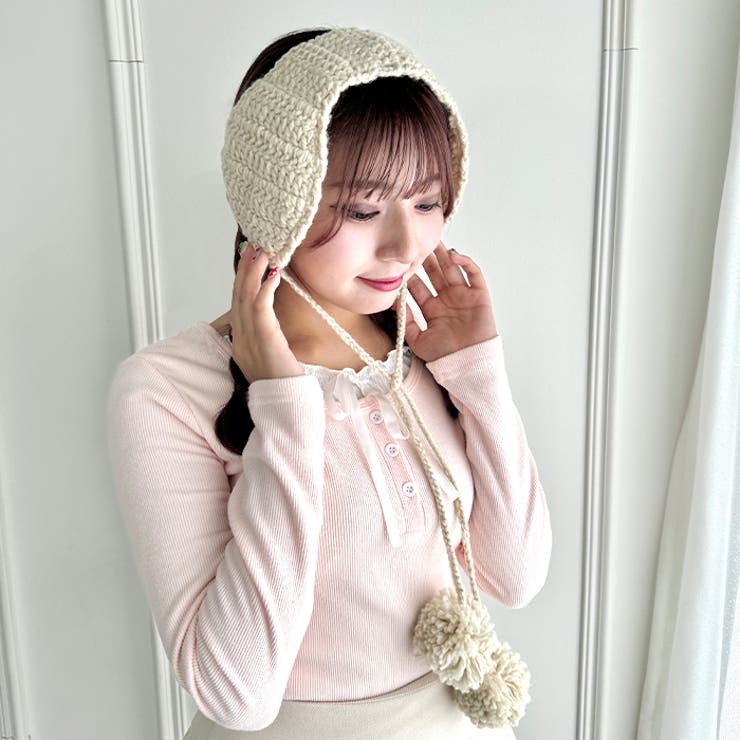 【5色展開】ポンポンリボンニットイヤーマフ | Outfitter lab | 詳細画像6 