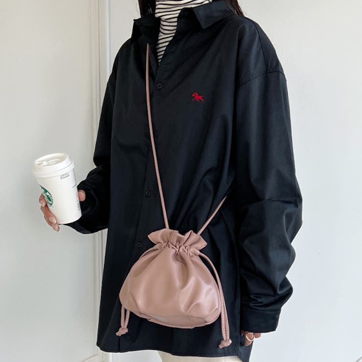 2WAYフェイクレザー巾着ミニショルダー[品番：OUTW0000082