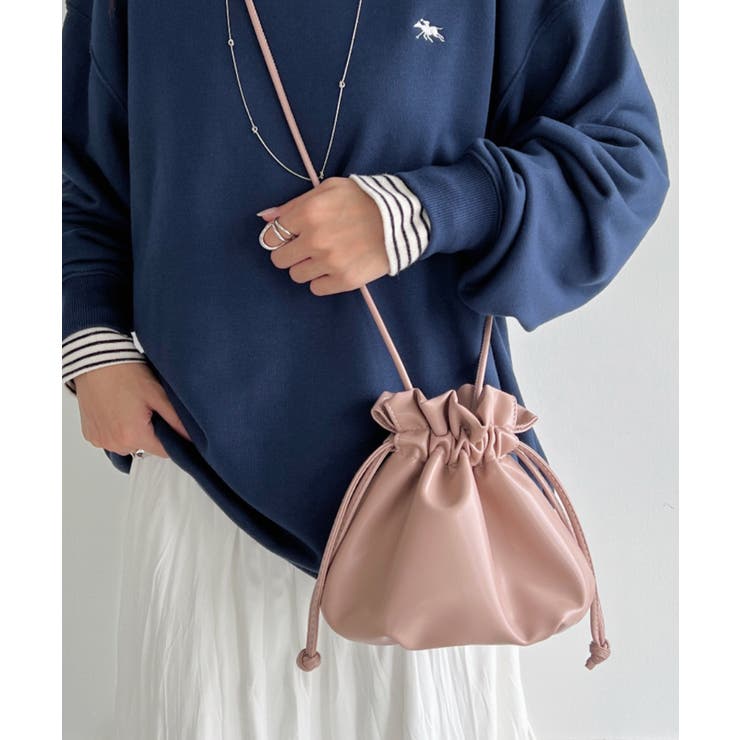 2WAYフェイクレザー巾着ミニショルダー[品番：OUTW0000082