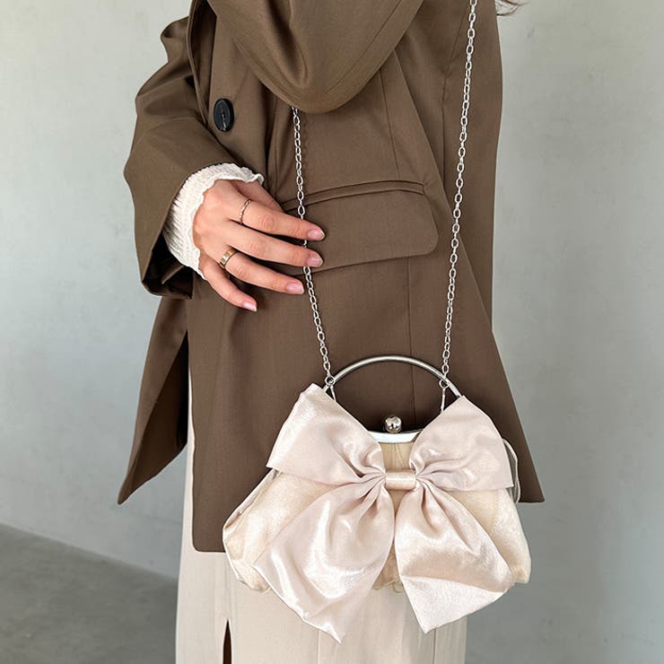 リボンモチーフ2WAYバッグ パーティーパーティーバッグ 結婚式 | Outfitter lab | 詳細画像24 