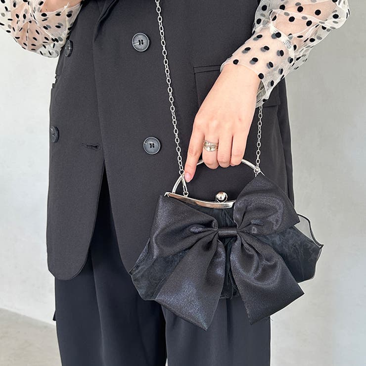 リボンモチーフ2WAYバッグ パーティーパーティーバッグ 結婚式 | Outfitter lab | 詳細画像7 