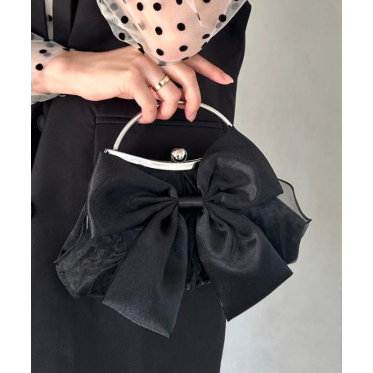 ブラック | リボンモチーフ2WAYバッグ パーティーパーティーバッグ 結婚式 | Outfitter lab