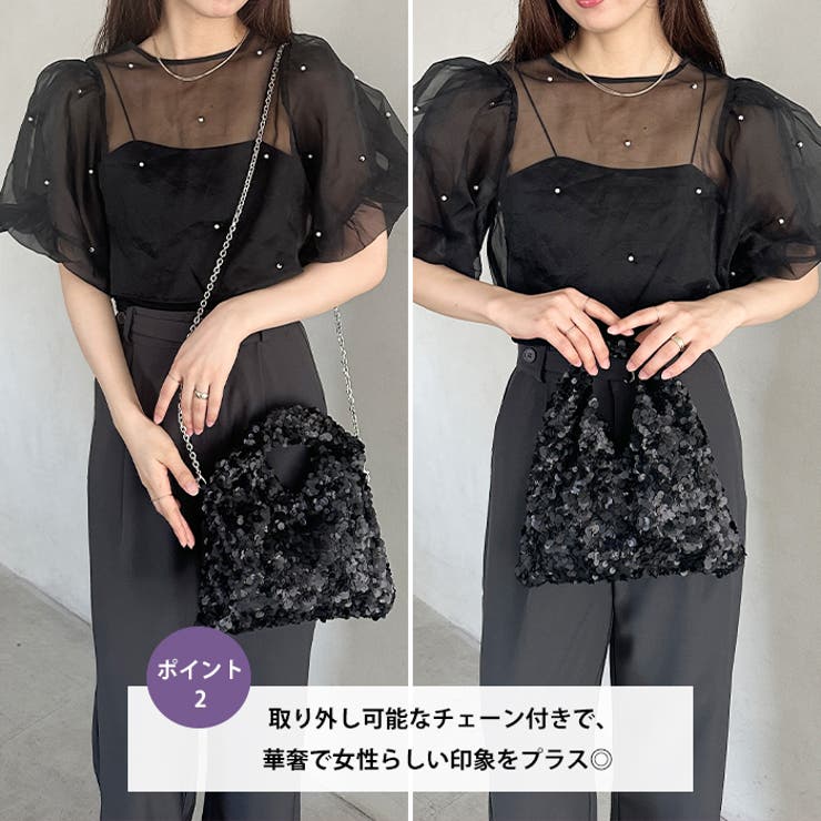 2WAYスパンコールハンドバッグ/ショルダーバッグ | Outfitter lab | 詳細画像3 