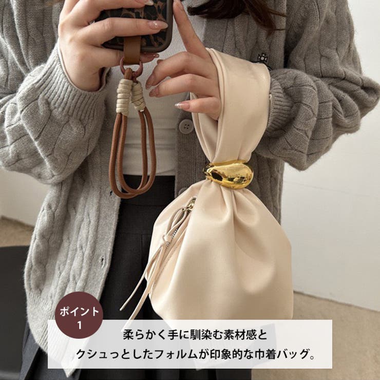 ワンポイントパーツ ワンハンドルサイドファスナーハンドバッグ オケージョンバッグ | Outfitter lab | 詳細画像2 
