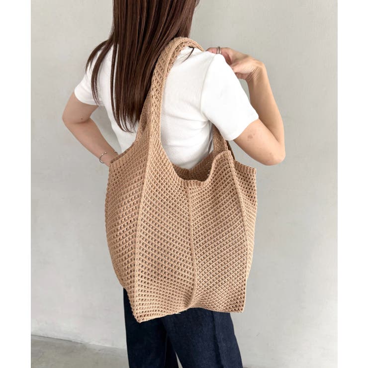 ベージュ | 【A4収納可】編みトートバッグ | Outfitter lab
