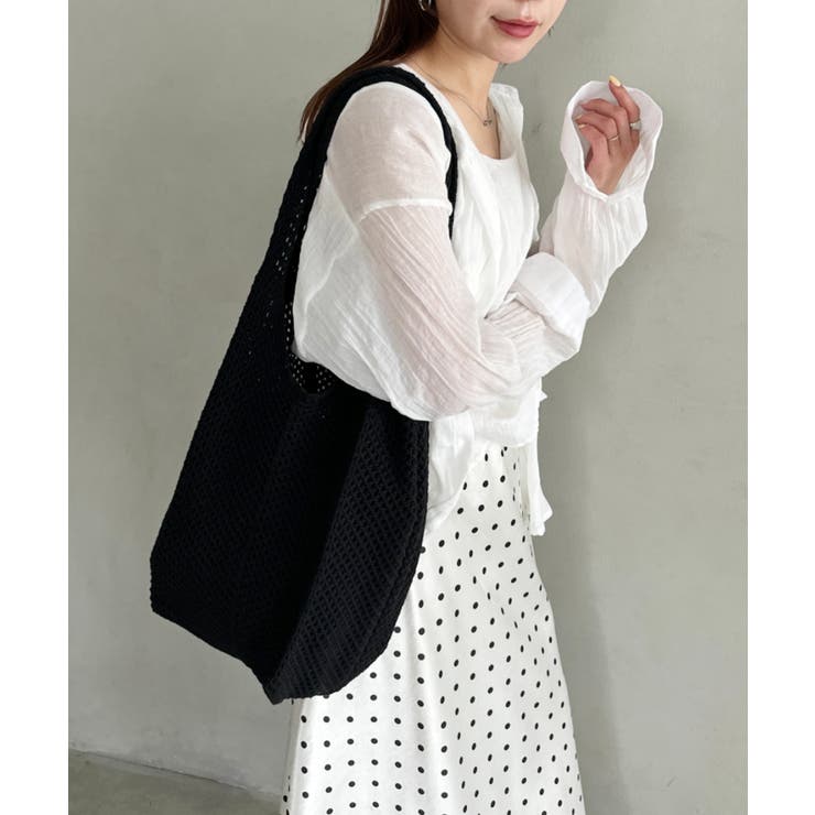 ブラック | 【A4収納可】編みトートバッグ | Outfitter lab