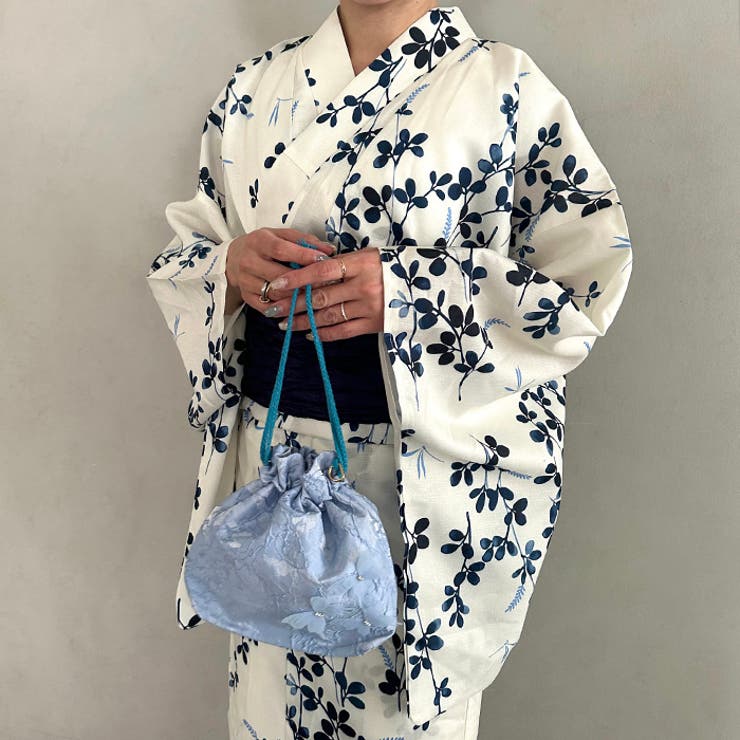 取り外し可パールショルダー付き浴衣巾着 | Outfitter lab | 詳細画像13 