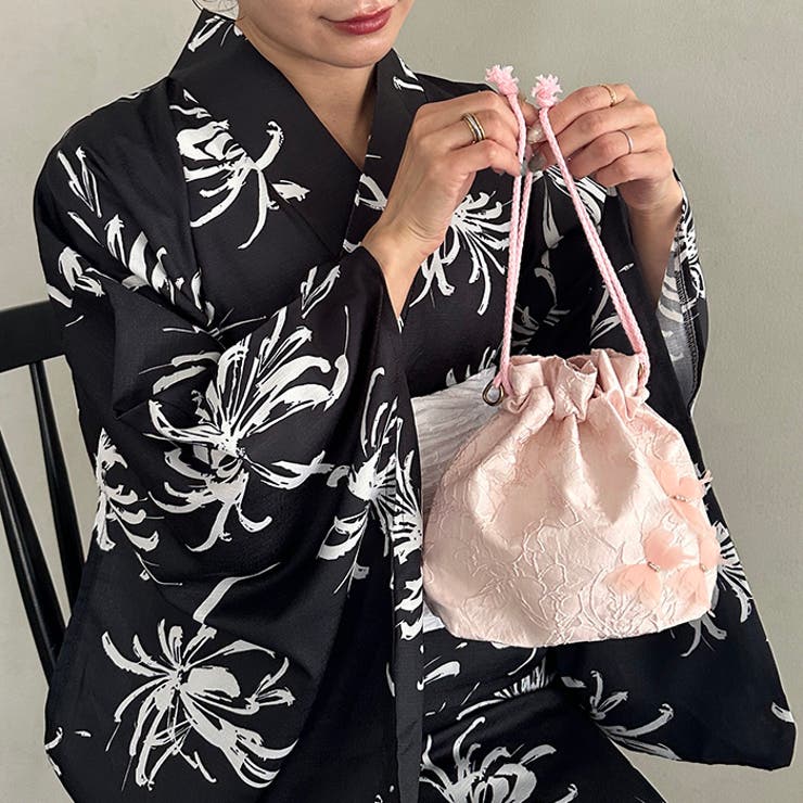 取り外し可パールショルダー付き浴衣巾着 | Outfitter lab | 詳細画像18 