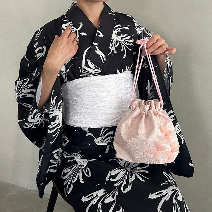 取り外し可パールショルダー付き浴衣巾着 | Outfitter lab | 詳細画像20 