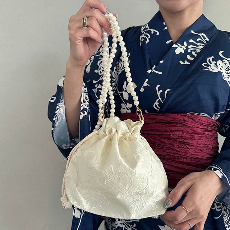 取り外し可パールショルダー付き浴衣巾着 | Outfitter lab | 詳細画像24 