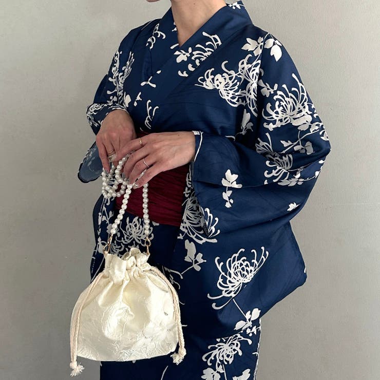 取り外し可パールショルダー付き浴衣巾着 | Outfitter lab | 詳細画像25 