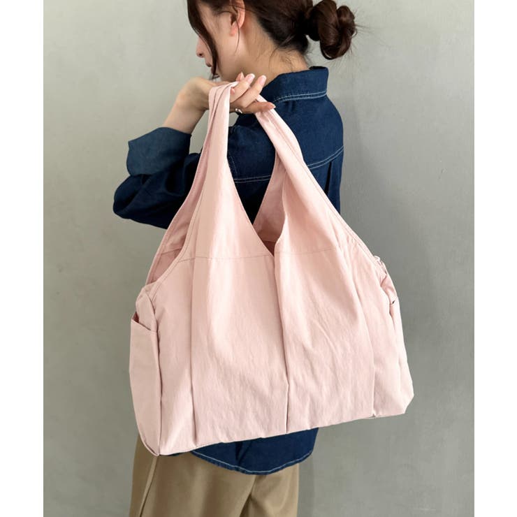 ピンク | 6ポケット付き 仕切り付き軽量ナイロントートバッグ | Outfitter lab