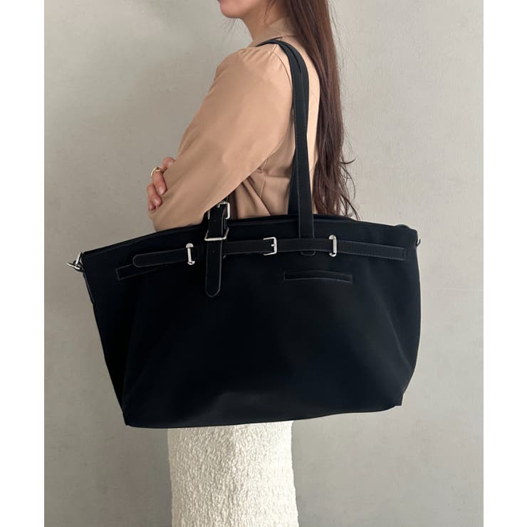 ブラック | 【A4収納可】横型大容量トートバッグ | Outfitter lab