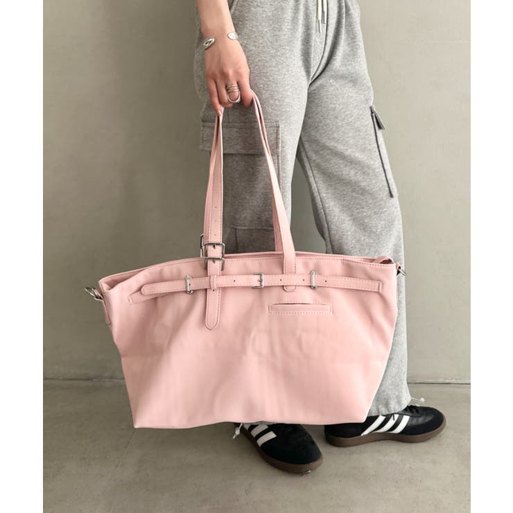 ピンク | 【A4収納可】横型大容量トートバッグ | Outfitter lab