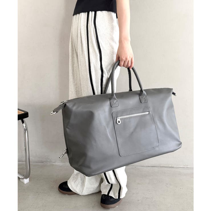 グレー | ファスナー付き大容量ボストンバッグ トラベルボストンバッグ 2WAYボストン | Outfitter lab