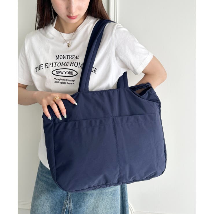 ネイビー | 【マザーズバッグ】 A4収納可 軽量２WAYナイロントートバッグ | Outfitter lab
