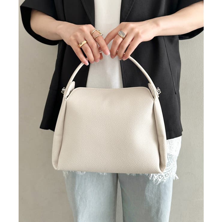 アイボリー | 2ハンドルPUミニスクエアバッグ | Outfitter lab