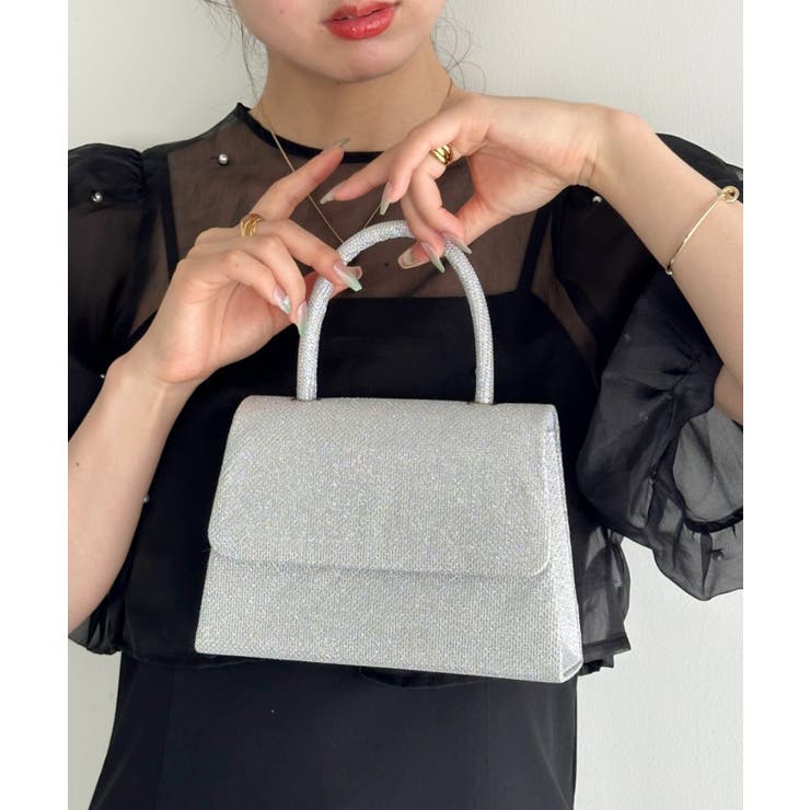 シルバー | スクエアハンドパーティーバッグ結婚式 オケージョン パーティー お呼ばれ | Outfitter lab