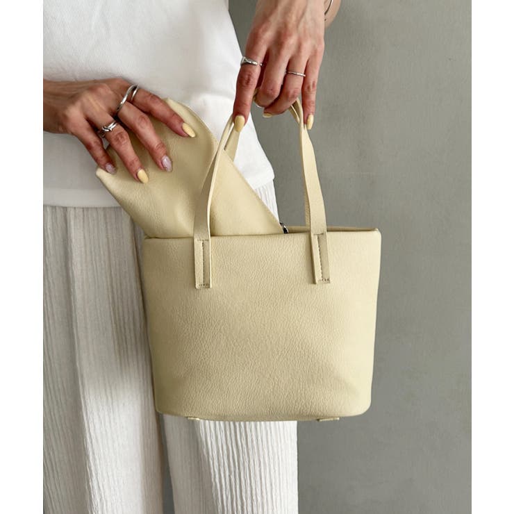 ライトベージュ | PUスクエアミニハンドバッグ ミニトートバッグ | Outfitter lab