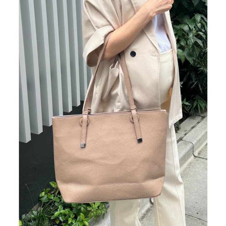 ベージュ | 【A4収納可】通勤にぴったり PUシンプルデザイントートバッグ | Outfitter lab