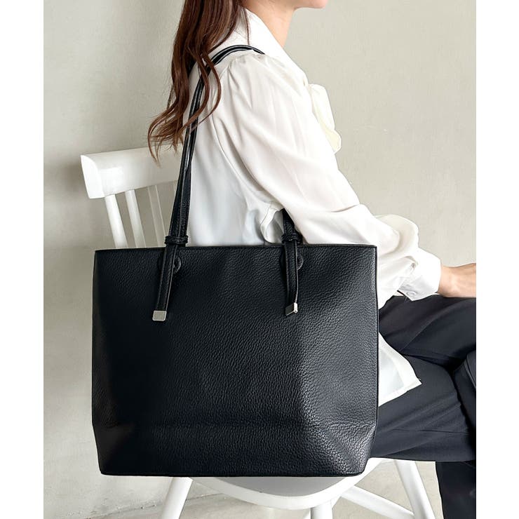 ブラック | 【A4収納可】通勤にぴったり PUシンプルデザイントートバッグ | Outfitter lab