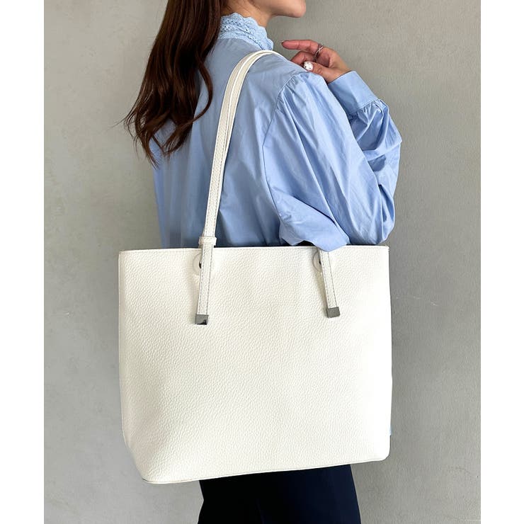 アイボリー | 【A4収納可】通勤にぴったり PUシンプルデザイントートバッグ | Outfitter lab