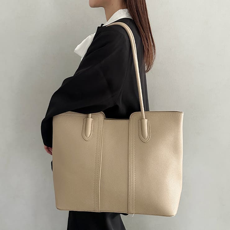 【A4収納可】通勤にぴったり PUクラシックトートバッグ | Outfitter lab | 詳細画像11 