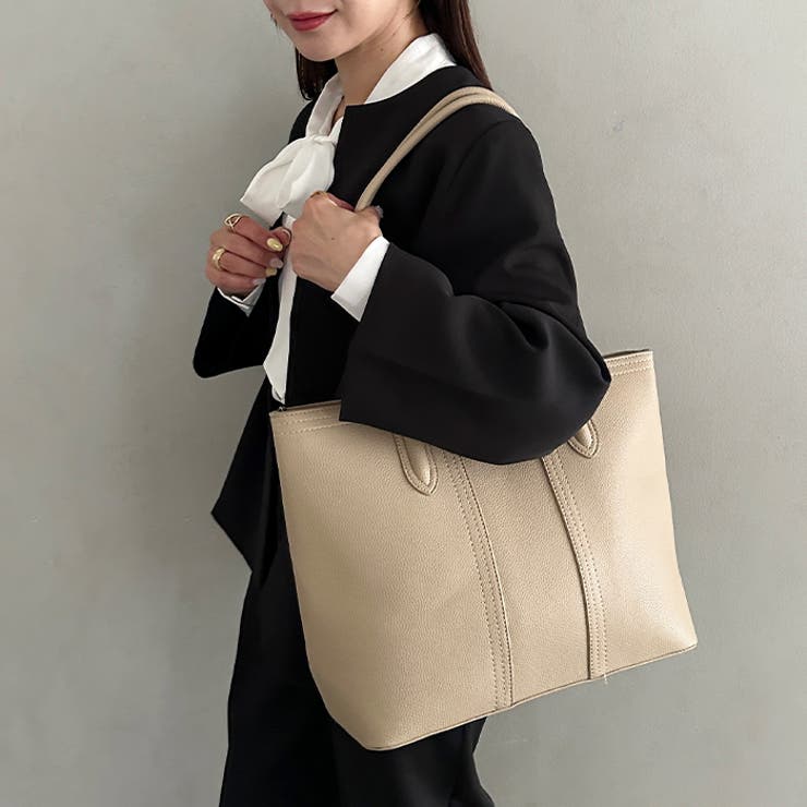 【A4収納可】通勤にぴったり PUクラシックトートバッグ | Outfitter lab | 詳細画像12 