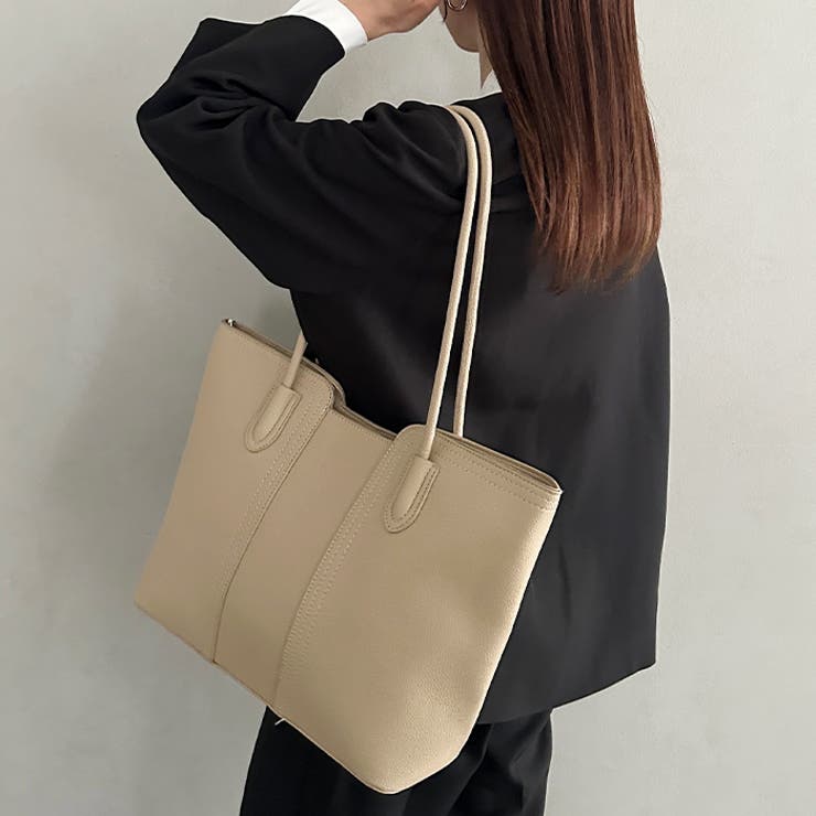 【A4収納可】通勤にぴったり PUクラシックトートバッグ | Outfitter lab | 詳細画像13 